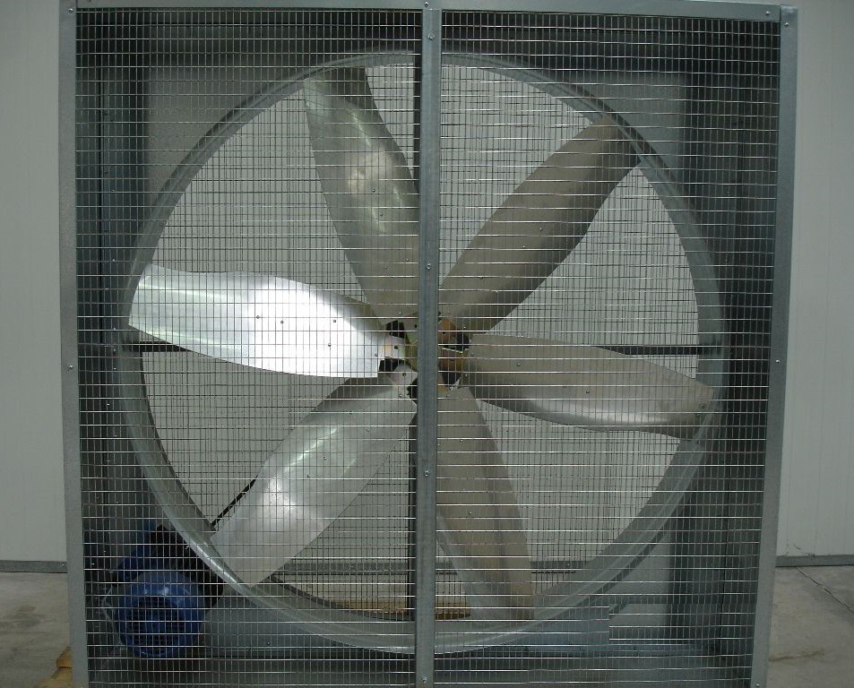 Large OVS axial fan in a square frame with protective guard