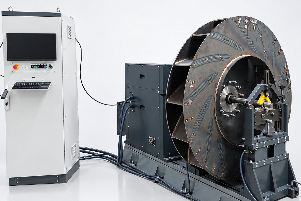 Heriks dynamic balancing of a large fan wheel